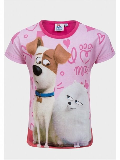 Marškinėliai su fuksijų spalvos apykakle The Secret Life of Pets 0970D181