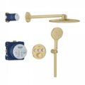 Grohe Grohtherm SmartControl potinkinė termostatinė dušo sistema su galva SmartActive 310 brushed cool sunrise spalvos