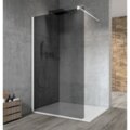 Juodo skaidraus stiklo dušo sienelė VARIO Baltais matiniais profiliais 1100mm