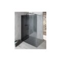 Juodo skaidraus stiklo dušo sienelė VARIO Juodais matiniais profiliais 1000mm