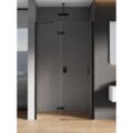 New Trendy New Renoma Black durys į nišą 90x195 cm skaidrus stiklas, juodi profiliai kairiosios