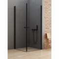 New Trendy Dušo kabina New Trendy New Soleo Black 90x90x195cm juoda matinė, varstoma į abi puses