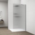Polysan ESCA Flute rifliuoto stiklo dušo sienelė 80 cm chromo spalvos su kampiniu laikikliu