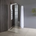 Skaidraus stiklo dušo sienelė Aqualine WALK-IN chromo spalvos profiliais 1000mm