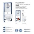 RAPID SL potinkinis WC rėmas ir BAU pakabinamas WC su dangčiu