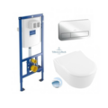 Villeroy & Boch rėmas su mygtuku ir Avento Direct Flush unitazas su Slim Soft close dangčiu