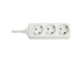 3-Way Schuko Mains Power Extension, White