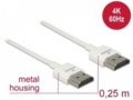 HDMI kabelis 0.25m 4K baltas, 3.2mm storio