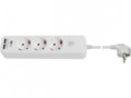 Ilgiklis 3x1.5m su įžeminimu, 2xUSB 2.1A ir jungikliu