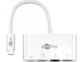 Keitiklis USB-C į HDMI 4K, 1xUSB3.0, 1xUSB-C, LAN Gigabit
