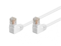 Komutacinis kabelis 0,5m UTP Cat5E, baltas kampinis