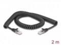 Spiralinis RJ45 U/UTP 5e komutacinis kabelis 0.6-1.8m