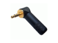 Stereo kampinis kištukas 3.5mm ant kabelio iki 7.37mm, juoda