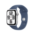 Apple Watch SE GPS 44mm Silver Aluminium Case with Denim Sport Band - M/L