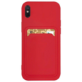Akcija! Iphone Xs Max Dėklas su kišenėle kortelėms Card Case Raudonas 