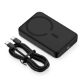 Baseus Magnetic Mini Induction Powerbank 10000mAh 30W - Juodas + USB-C - USB-C Kabelis