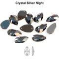 Primero 3230 Pear Drop 18x10.5mm Crystal Silver Night unfoiled