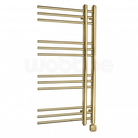 Elektrinis rankšluosčių džiovintuvas WOBBEE GLASTON GOLD PVD 50x100cm braižyto aukso spalvos dešininis su tenu paslėptu montavimu