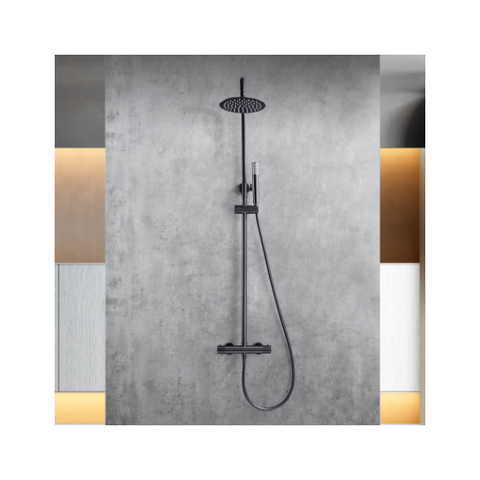 Imex Genova termostatinė dušo sistema grafito gunmetal PVD spalvos
