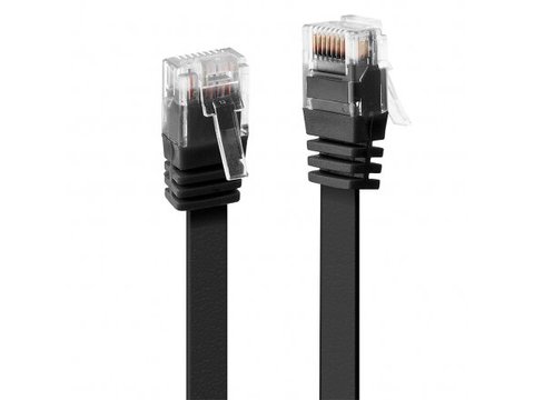 3m Cat.6 U/UTP Flat Network Cable, Black