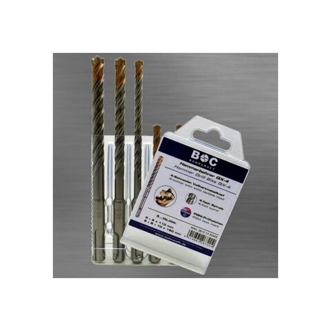 Perforuotas grąžtas BOHRCRAFT SDS-plus QX-4 , pakuotė 5-vnt. 5/6 x 110 mm + 6/ 8/10 x 160 mm/ HB 5 QX-4