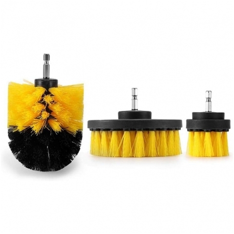 Nailoninių šepečių rinkinys su Hex 6.3 mm 3 vnt.