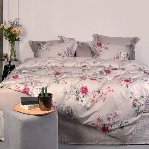 PREMIUM satino patalynės komplektas "Blossom Almond/Flower Kiss Almond"