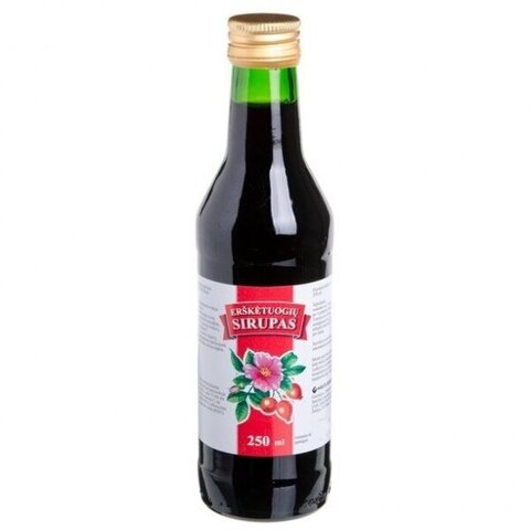 Maisto papildas Erškėtuogių sirupas su vitaminu C, 250 ml.