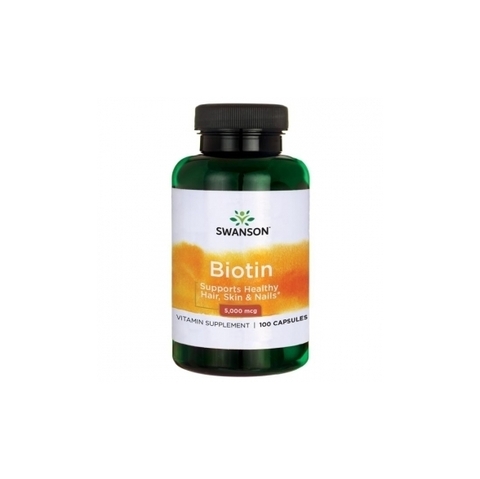 Maisto papildas Swanson Biotinas 5000mcg 100 kaps (Vitaminas B7)